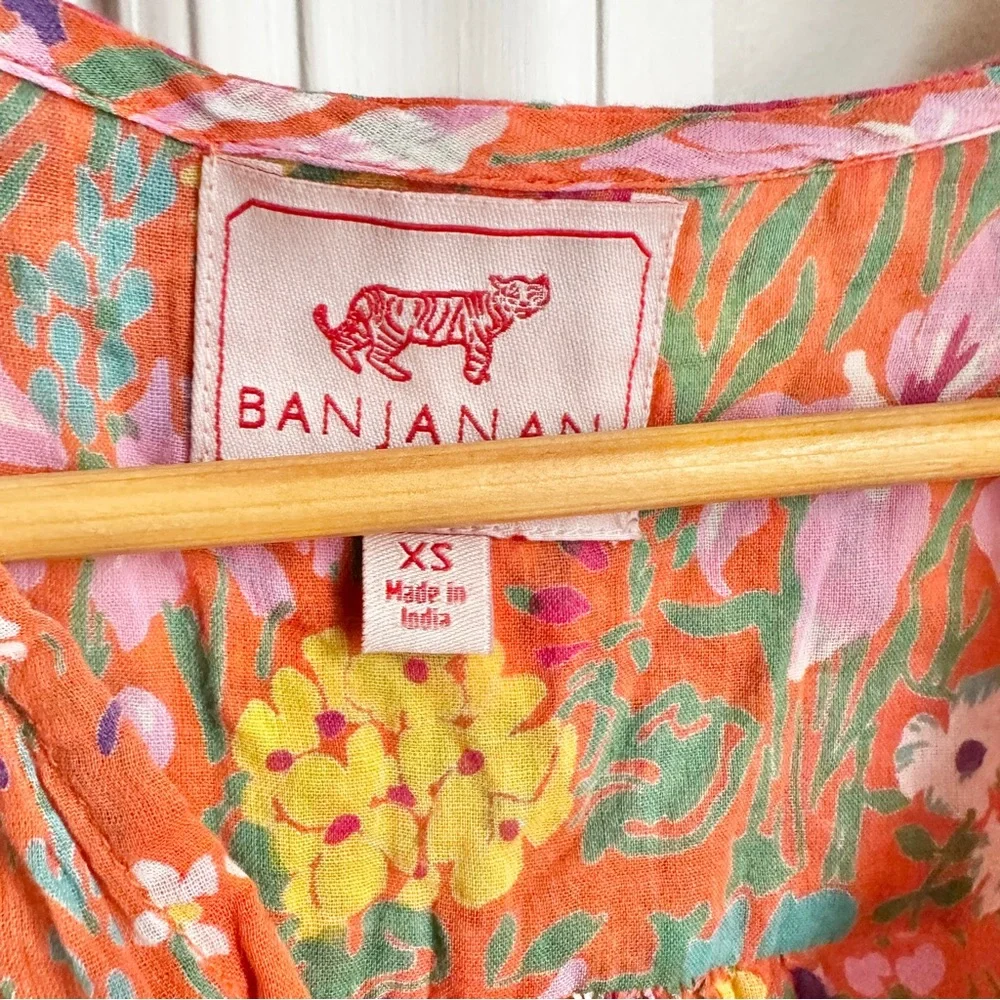 Banjanan Sleeveless Floral Orange Top - Picture 4 of 6